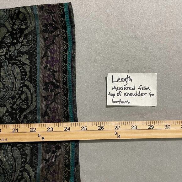 Satin Tapestry Jacket Size Large Dark Romantic Whimsigoth Witchy Artsy Brocade - Picture 11 of 13